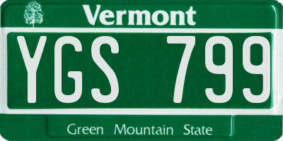VT license plate YGS799