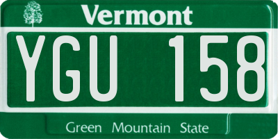 VT license plate YGU158