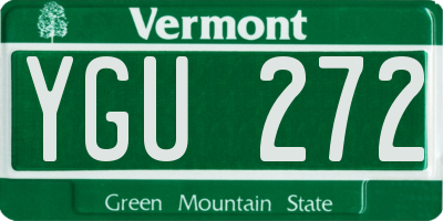 VT license plate YGU272