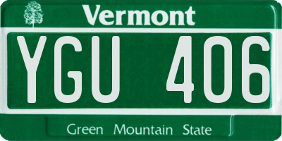 VT license plate YGU406
