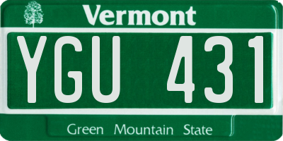 VT license plate YGU431