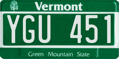 VT license plate YGU451