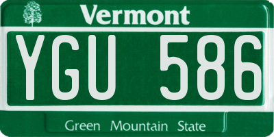 VT license plate YGU586