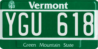 VT license plate YGU618