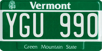 VT license plate YGU990
