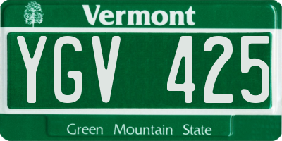 VT license plate YGV425