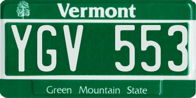 VT license plate YGV553