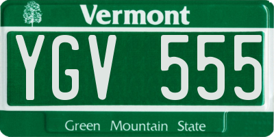 VT license plate YGV555