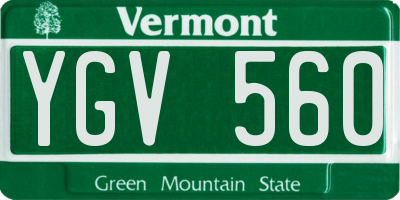VT license plate YGV560