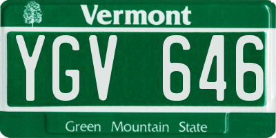 VT license plate YGV646