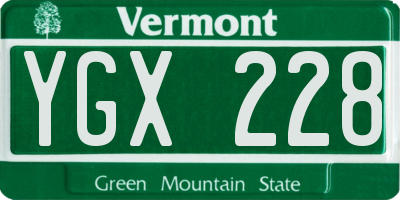 VT license plate YGX228