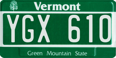 VT license plate YGX610