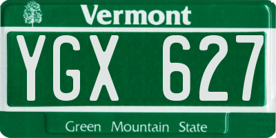 VT license plate YGX627
