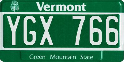 VT license plate YGX766