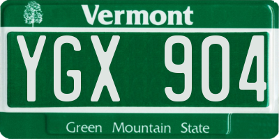 VT license plate YGX904