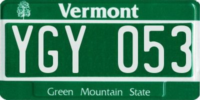 VT license plate YGY053