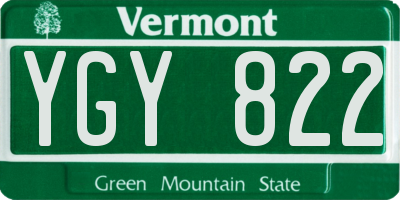 VT license plate YGY822