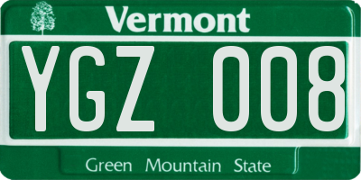 VT license plate YGZ008