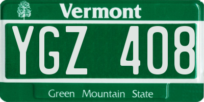 VT license plate YGZ408