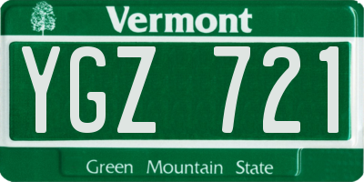 VT license plate YGZ721