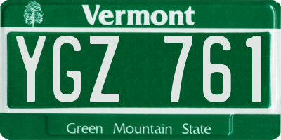 VT license plate YGZ761