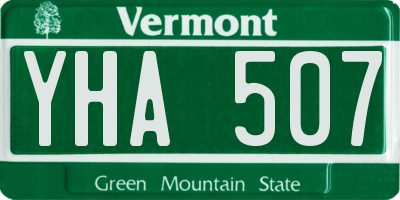 VT license plate YHA507