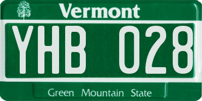 VT license plate YHB028