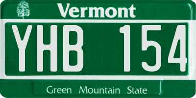 VT license plate YHB154