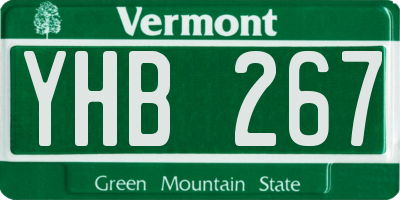 VT license plate YHB267