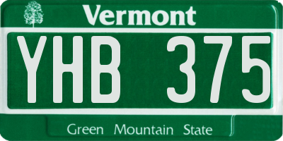 VT license plate YHB375