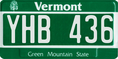 VT license plate YHB436