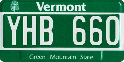 VT license plate YHB660