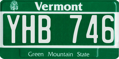 VT license plate YHB746