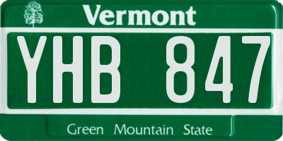 VT license plate YHB847