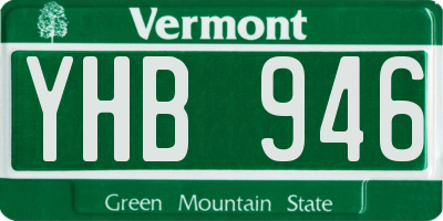 VT license plate YHB946
