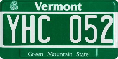 VT license plate YHC052