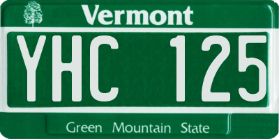 VT license plate YHC125