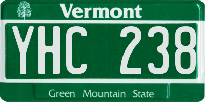 VT license plate YHC238