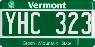 VT license plate YHC323