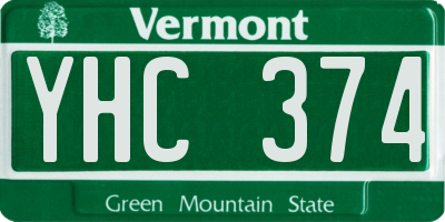 VT license plate YHC374