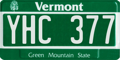 VT license plate YHC377