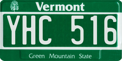 VT license plate YHC516