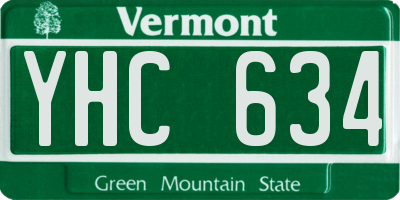 VT license plate YHC634