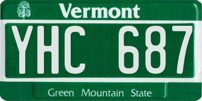 VT license plate YHC687