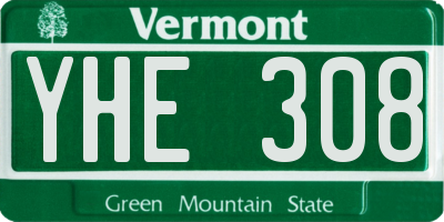 VT license plate YHE308