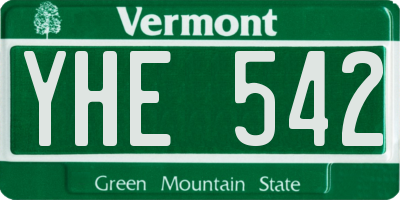 VT license plate YHE542