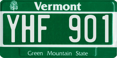 VT license plate YHF901