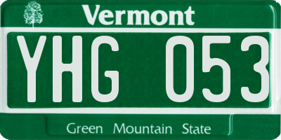 VT license plate YHG053