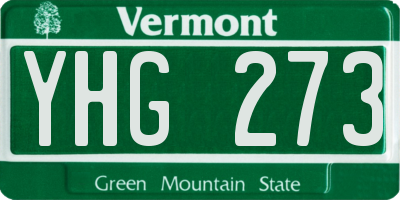 VT license plate YHG273