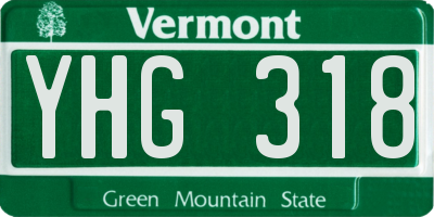 VT license plate YHG318